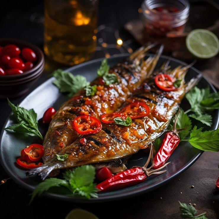 Charcoal Whole Fish Grilled